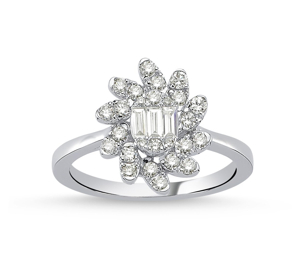 0.49 Karat Pırlantalı Baget Yüzük