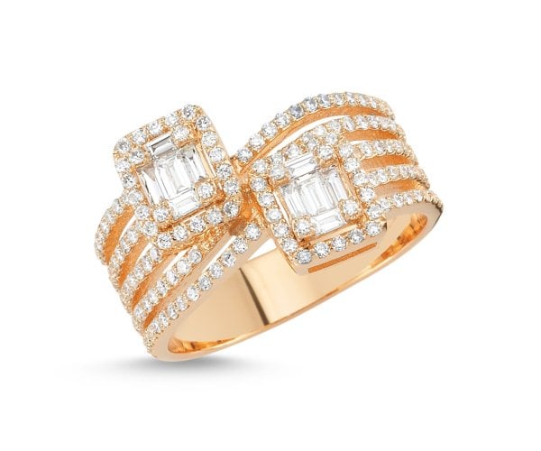 0.86 Karat Pırlantalı Rose Yüzük