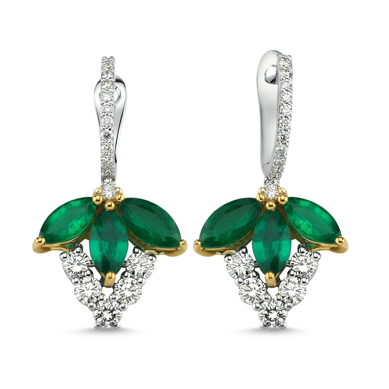 Pırlantalı Zümrüt Küpe