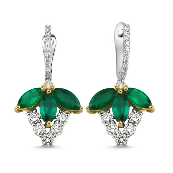 Pırlantalı Zümrüt Küpe