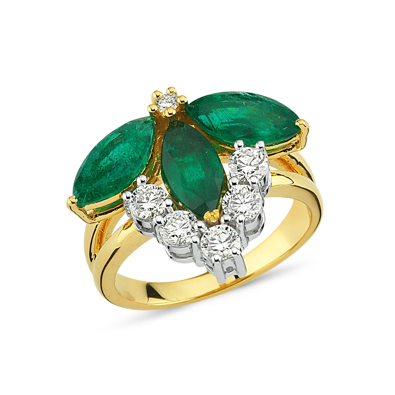 3.74 Karat Pırlantalı Zümrüt Yüzük