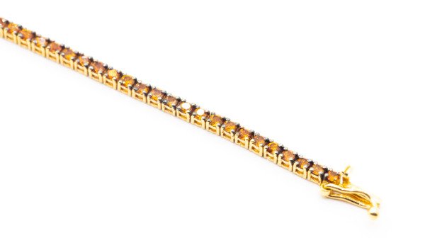 2.71 Karat Pırlantalı Orange Safir Bileklik