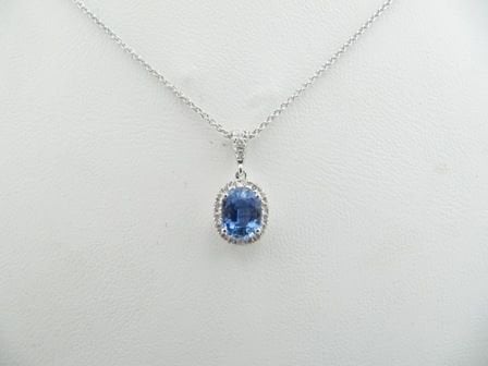 Pırlantalı Safir Kolye