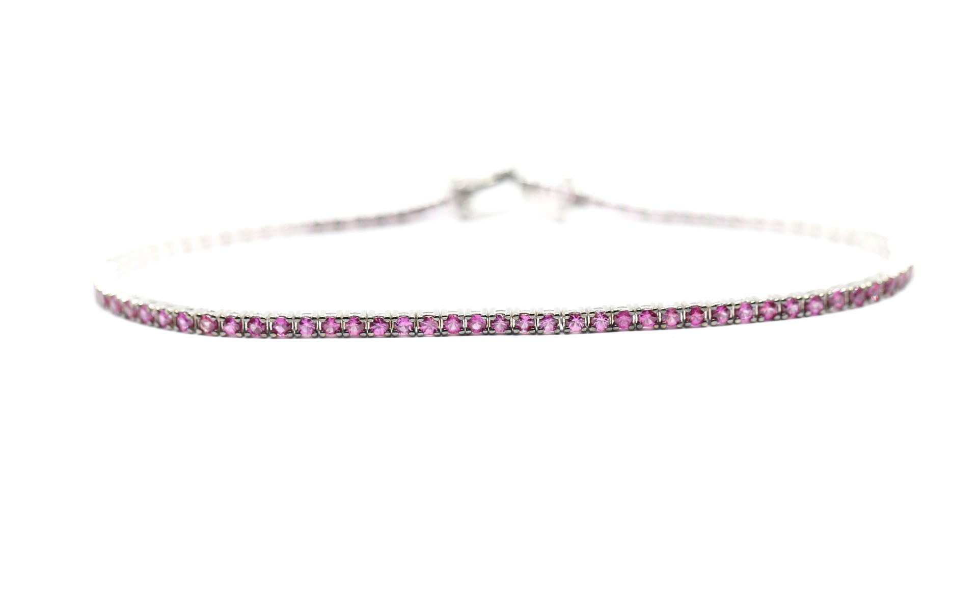 Safir Bileklik 18 Ayar Beyaz Altın