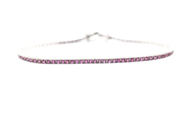 Safir Bileklik 18 Ayar Beyaz Altın